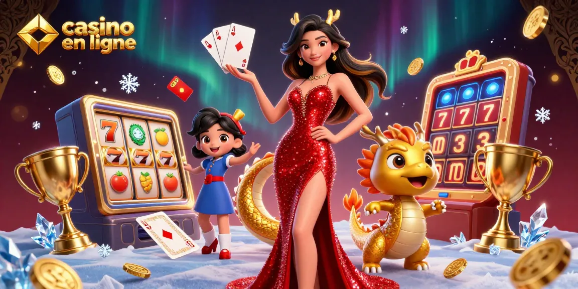 Vivez une action de casino en ligne palpitante avec notre magnifique illustration 3D mettant en scène une femme confiante et un dragon mignon.