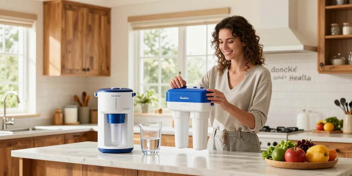 Maxblue EDR3RXD1 Replacement for 4396841 in a sunny kitchen during water filter replacement.