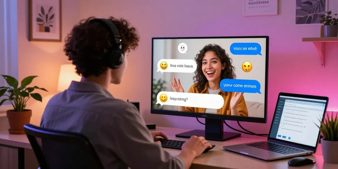 Engaging spicy chat screen showing playful AI interaction in a lively home office