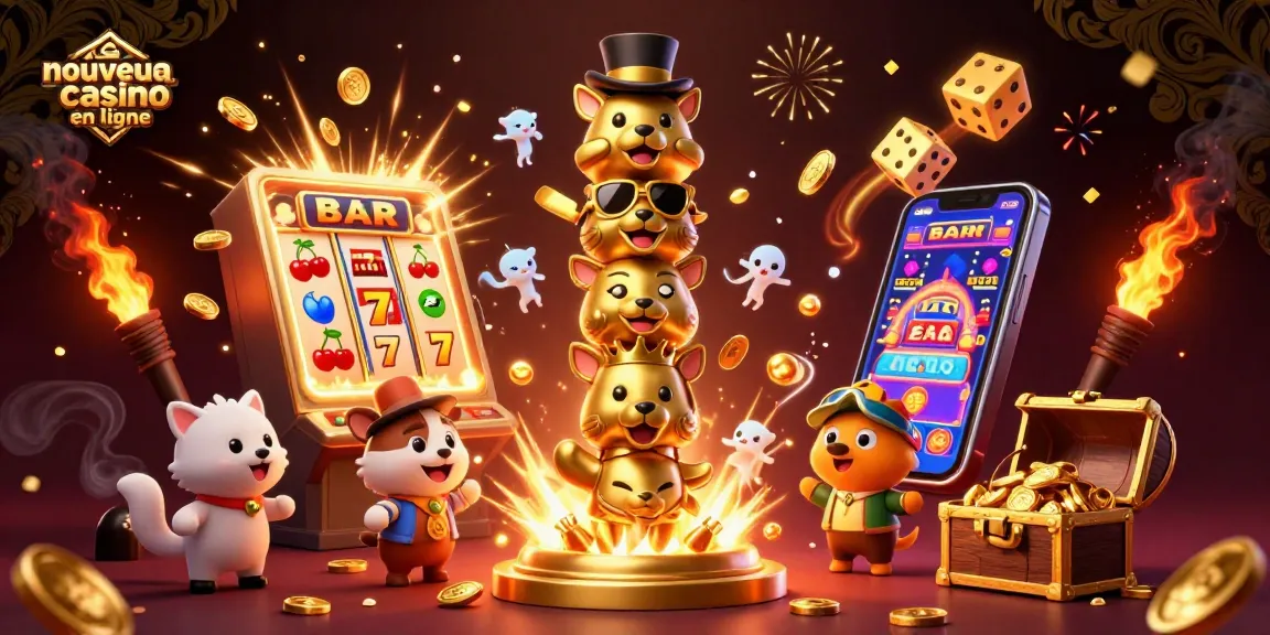 Jouez dans un nouveau casino en ligne où un totem polaire 3D est entouré d'une machine à sous prête à exploser de gains.