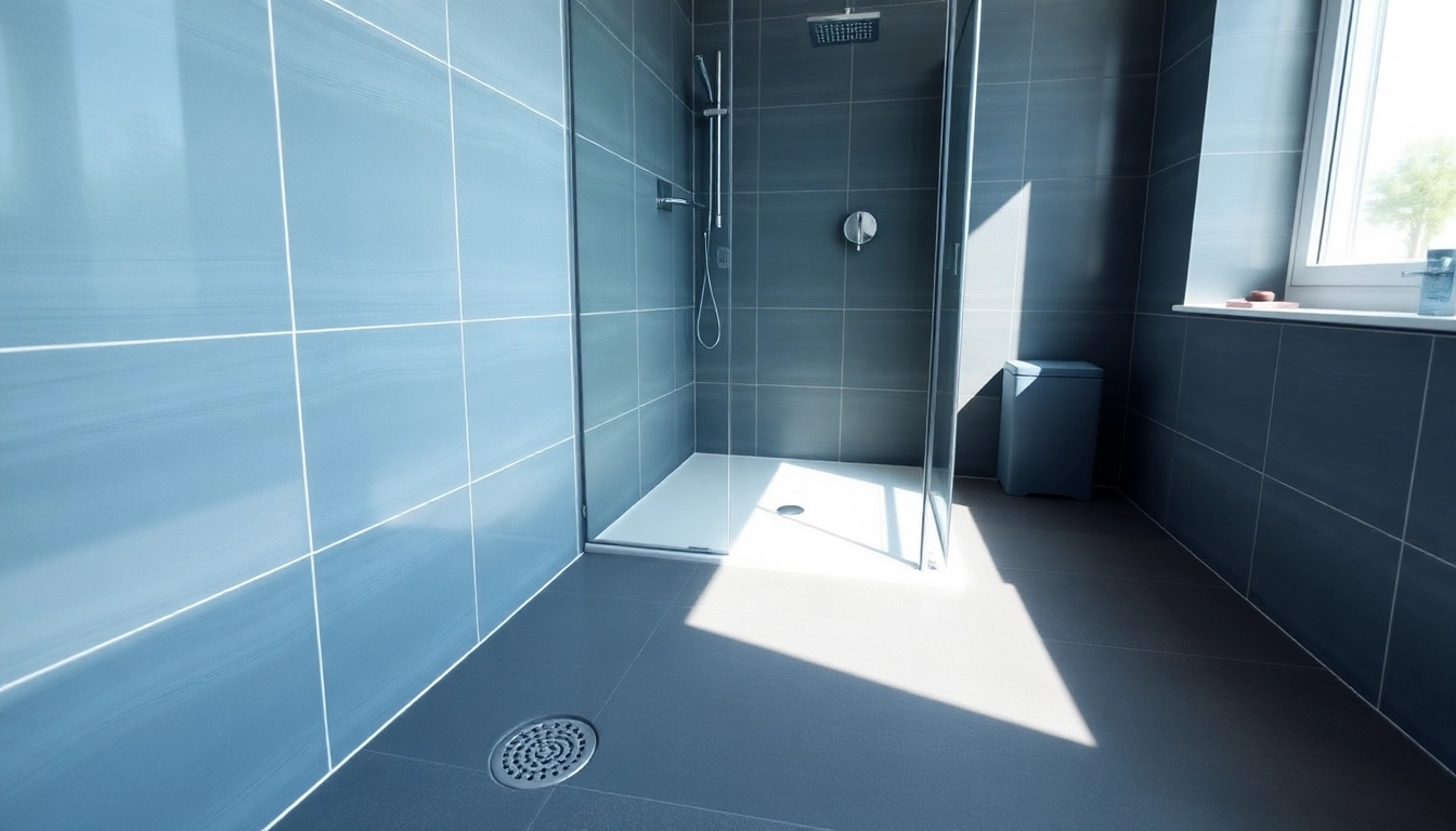 Wet room installers showcasing a modern wet room with sleek tiles and stylish fixtures.