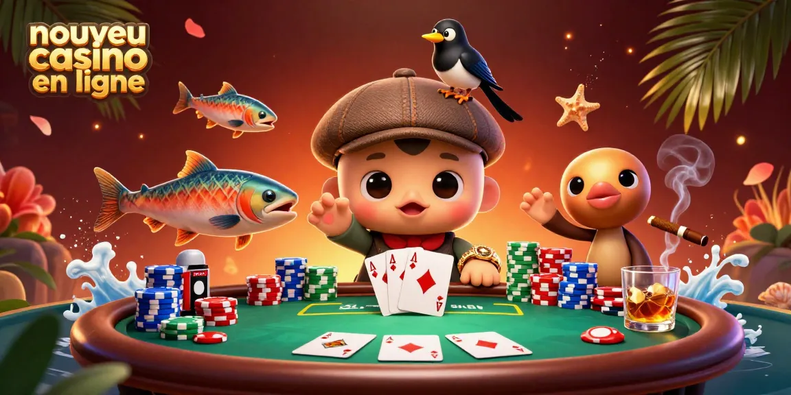 Illustration dynamique d'un nouveau casino en ligne avec Nessie, une pie dorée et des saumons tartan.