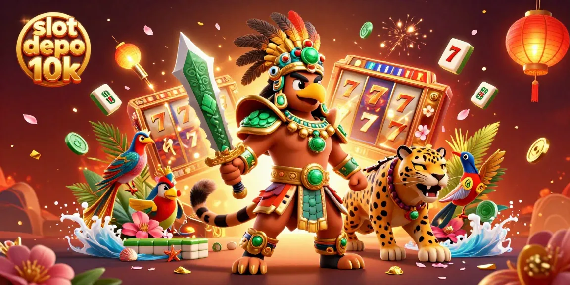 Engage in thrilling gameplay with slot depo 10k featuring Aztec warriors and vibrant slot elements.