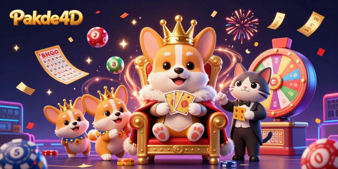 Experience Pakde4D with a royal flip of lottery balls and vibrant casino elements.