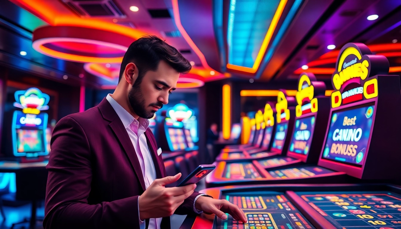 Claiming the Best crypto casino bonus at a modern gaming venue filled with excitement.