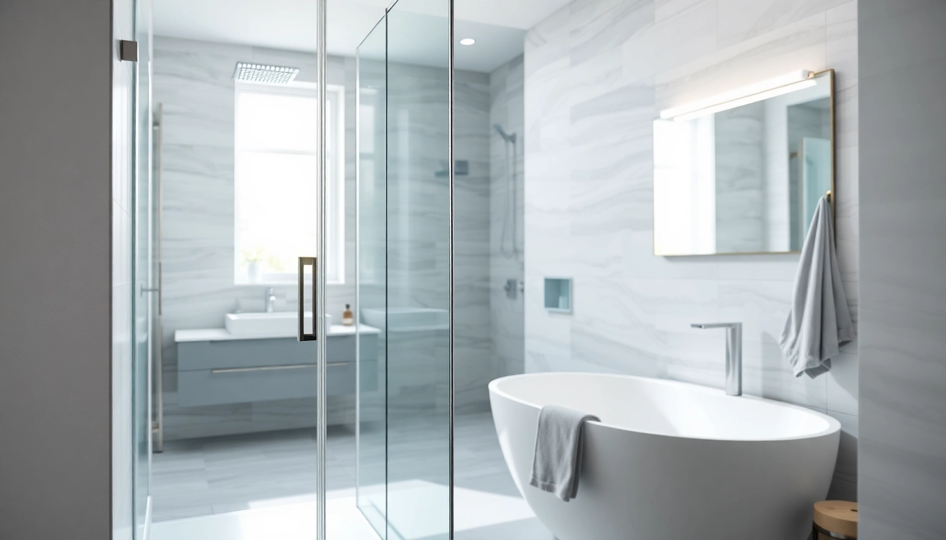 Besonderes Badezimmerdesign mit Duschwänden von sonni sanitär GmbH in einem modernen Zuhause.