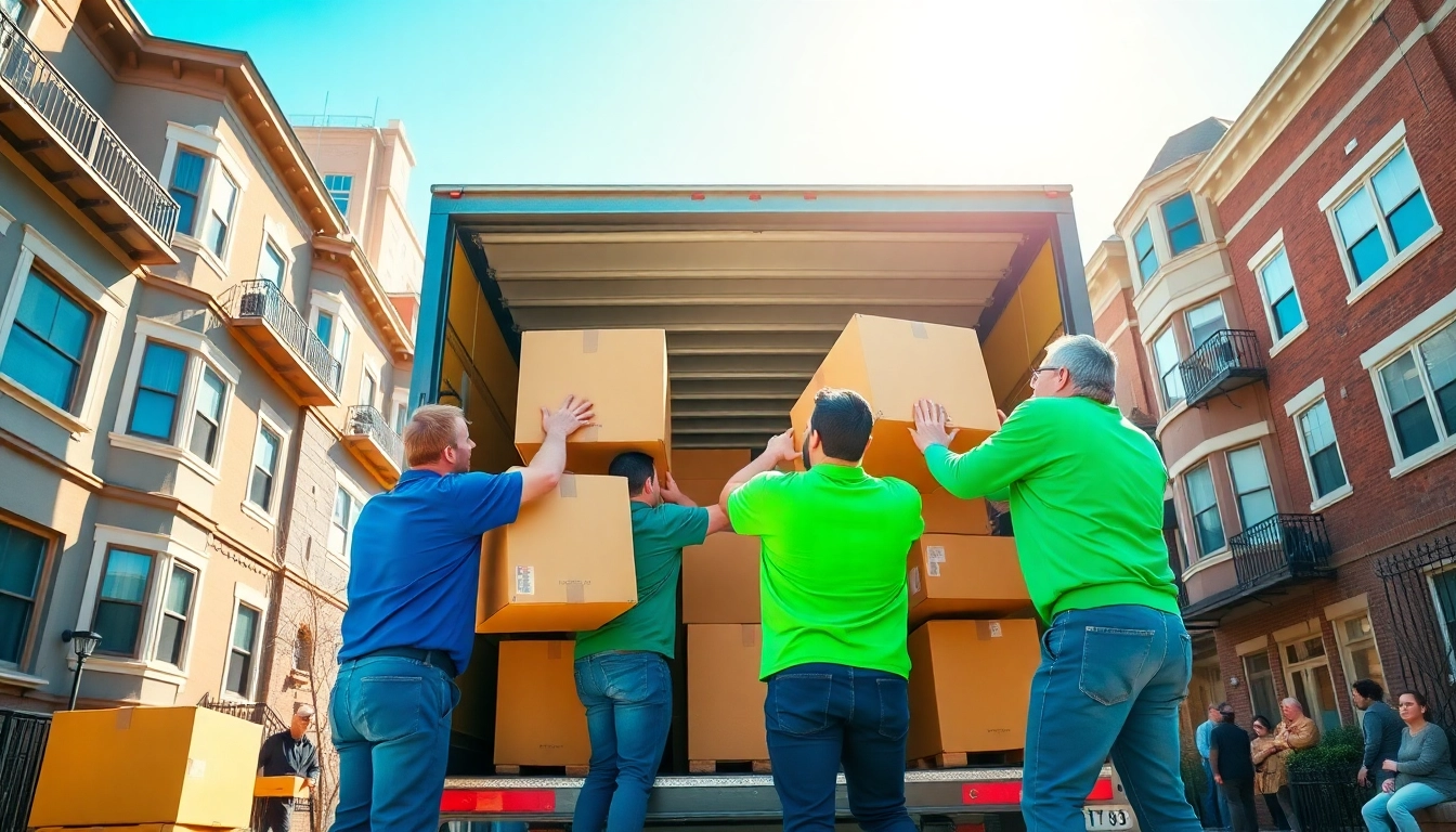 Dedicated team of a boston moving company efficiently loading boxes into a truck in Boston.