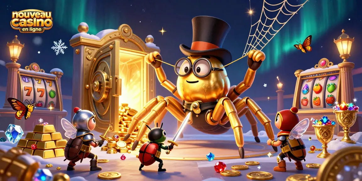 Plongez dans l'univers du nouveau casino en ligne avec une scène colorée et dynamique.