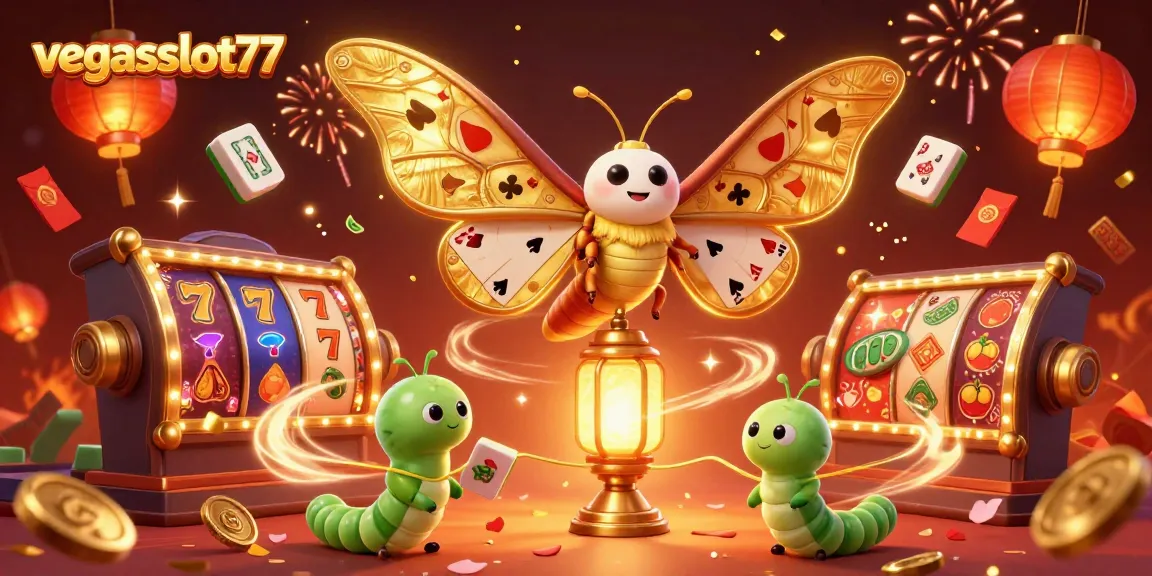 Experience the vibrant energy of vegasslot77 with stunning visuals of casino scenes and festive elements.