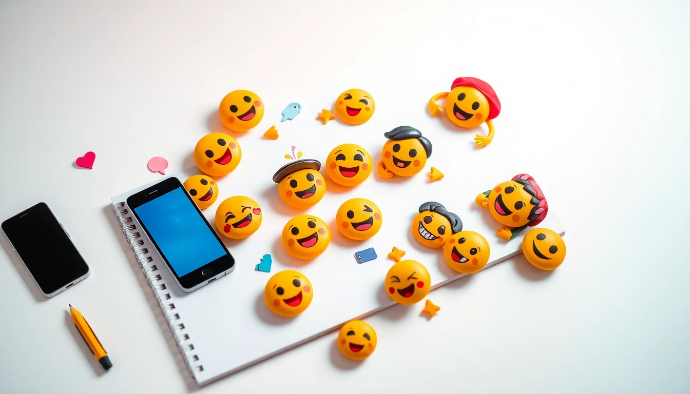 Engaging tiktok emojis displayed creatively, showcasing their colorful designs and playful nature.