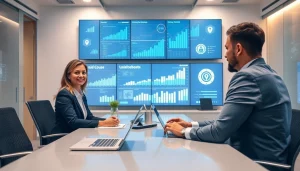 Профессиональный финансовый советник представляет инновационную и надежную онлайн-платформу 79king hn в современном офисе.