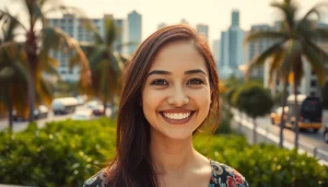 Tampa photoshoot locations featuring vibrant urban backdrops and lush greenery, capturing joyful moments.