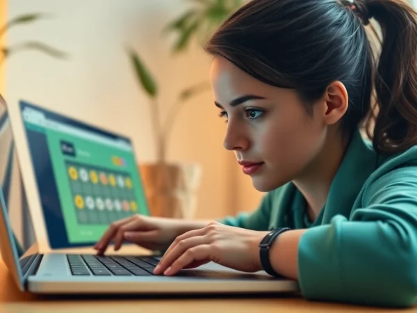 Mengakses bandar togel resmi dengan antarmuka menarik dan modern pada laptop di ruang kerja yang nyaman.