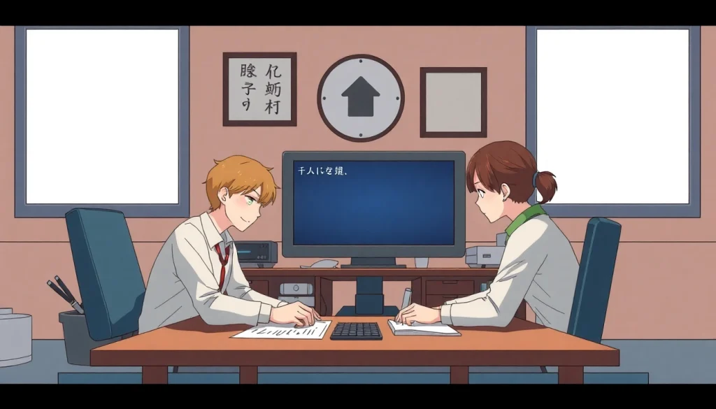 オンライン家庭教師が中学生に個別指導をしている様子、集中した表情で授業を受けている学生。