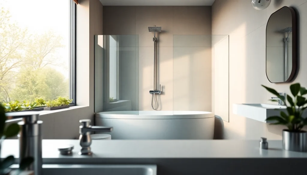 Installée, une paroi de douche élégante en verre dans une salle de bain moderne.