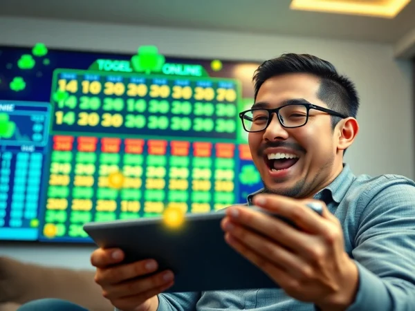 Permainan togel online yang menarik dengan pengguna antusias menebak angka.