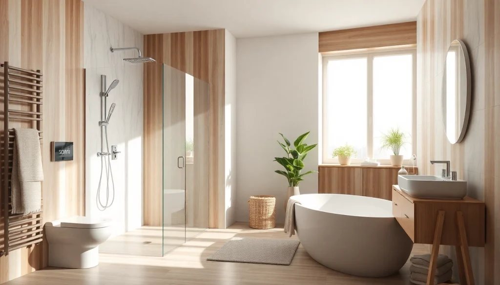 Stilvolle sonni sanitär Produkte in einem eleganten Badezimmer mit modernem Design.