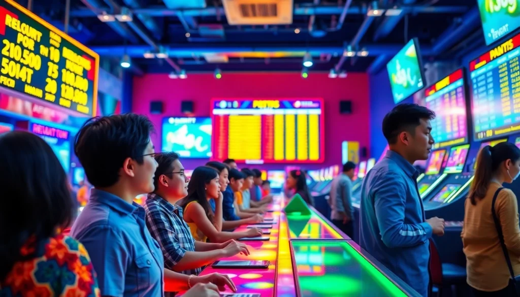 Menampilkan bandar toto yang ramai dan menarik dalam suasana permainan yang penuh semangat.