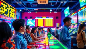 Menampilkan bandar toto yang ramai dan menarik dalam suasana permainan yang penuh semangat.