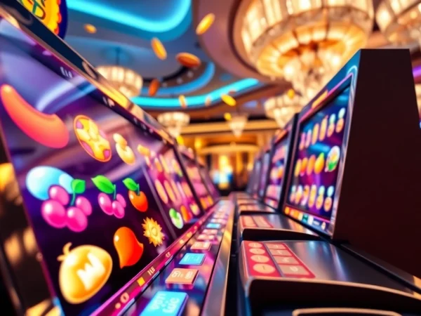 Menangkan QRIS108 Slot dengan mesin slot yang penuh warna dan simbol berkilau.
