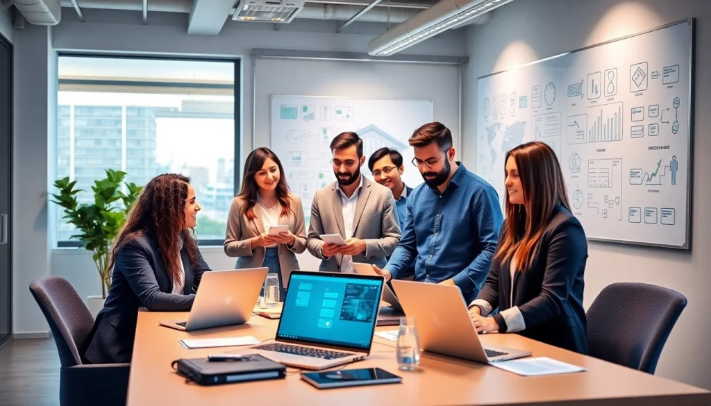 Outsourced IT Support Tampa team collaborating in a modern office setting.