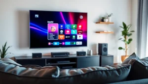 Experience entertainment with the iron tv pro showcased on a modern TV setup.