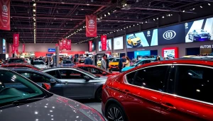Immerse in the excitement of an auto cars show with diverse vehicles on display.