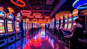 Permainan seru bro138 slot yang memikat dengan mesin colorful di kasino.