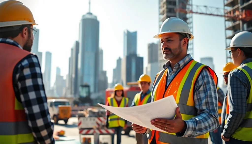 New York City Construction Manager engaged in dynamic site management amidst urban backdrop.