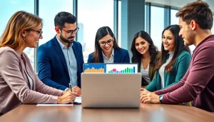 Engaging digital marketing meeting at https://vj88.online/ with team brainstorming strategies.