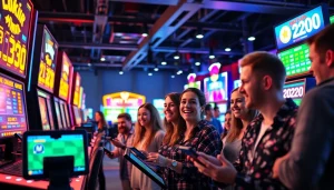 Daftar diantogel dengan pemain bersemangat di lingkungan permainan digital yang ceria.