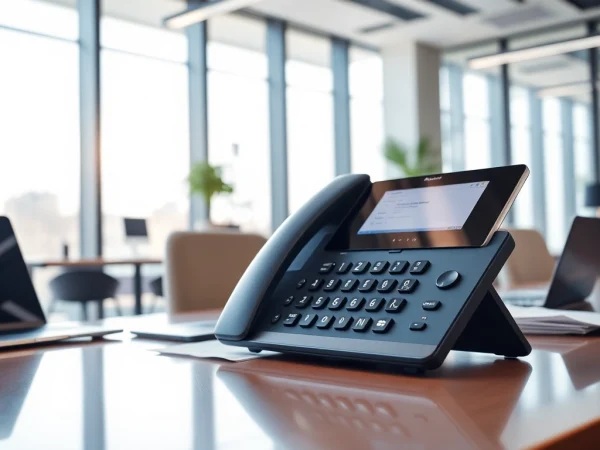 Explore an advanced uk phone system in a modern office setting with sleek technology.