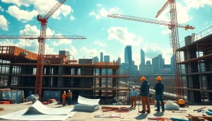 Team of New Jersey Commercial General Contractor professionals working on a construction site.