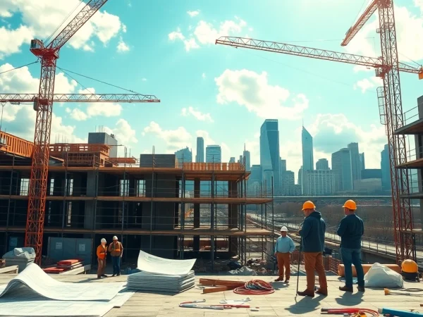 Team of New Jersey Commercial General Contractor professionals working on a construction site.