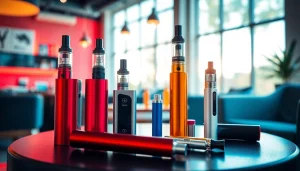 Genießen Sie vape ohne nikotin in einem modernen Ambiente mit stylischen Geräten und bunten e-Liquids.