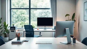 Engaging workspace design showcasing the https://fhpts.com ergonomic setup for enhanced productivity.