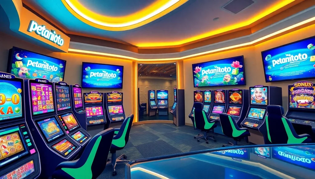 Menampilkan petanitoto dalam antarmuka permainan slot online yang menarik dan dinamis.