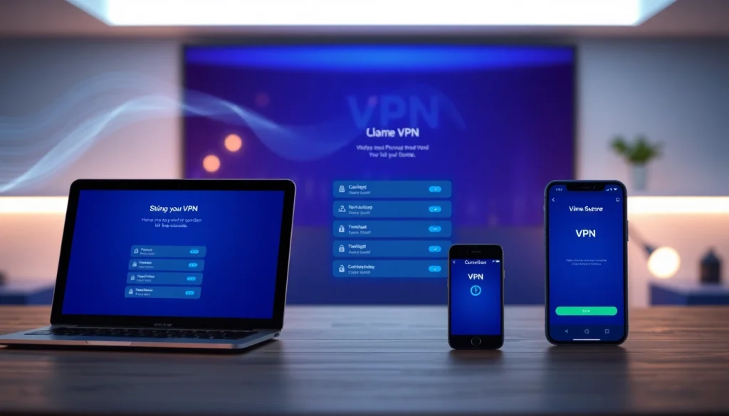 快连官网 showcases an innovative VPN app interface on multiple devices, emphasizing speed and security.
