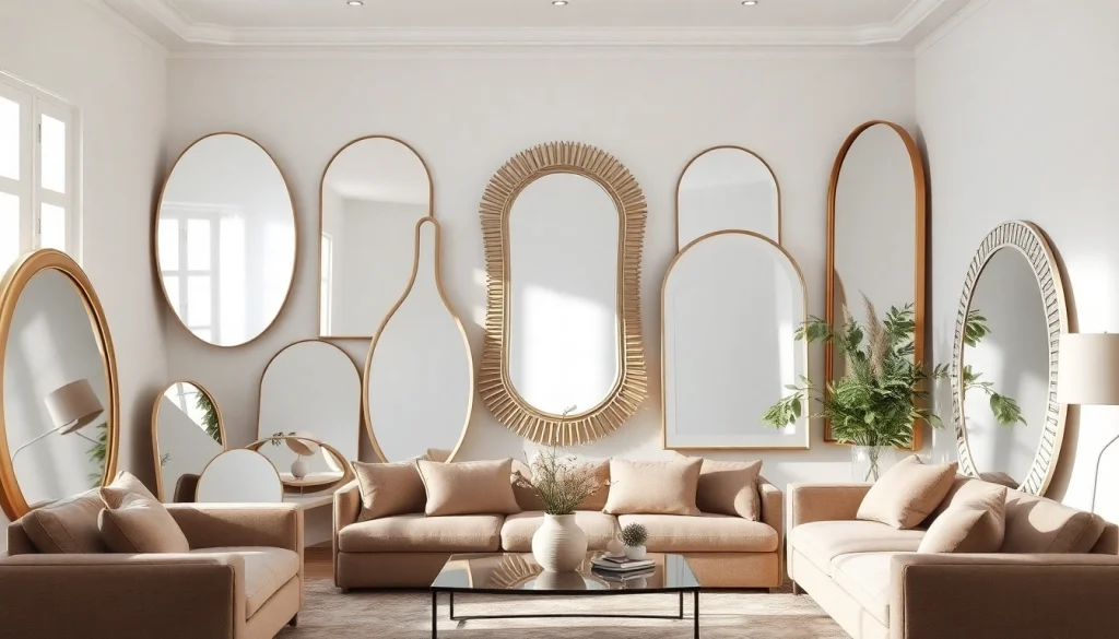 Showcasing bespoke designer mirrors available at https://merithome.co.uk in an elegant living room setup.