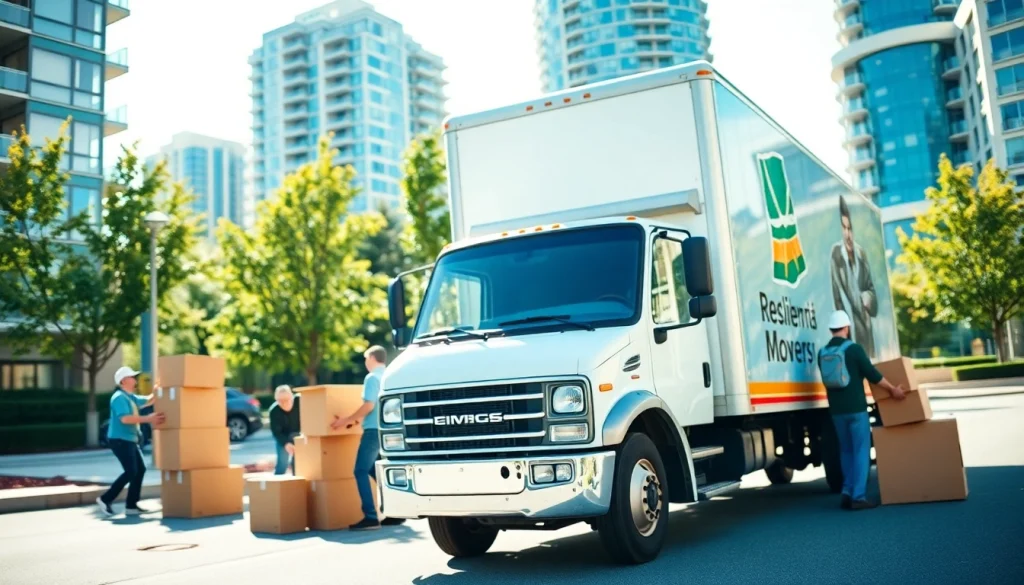 Movers Vancouver carefully handle boxes during a residential move, showcasing professionalism.