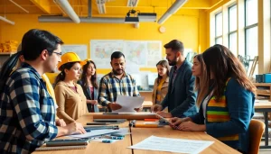 Engaging construction education colorado class with diverse students learning hands-on tools.