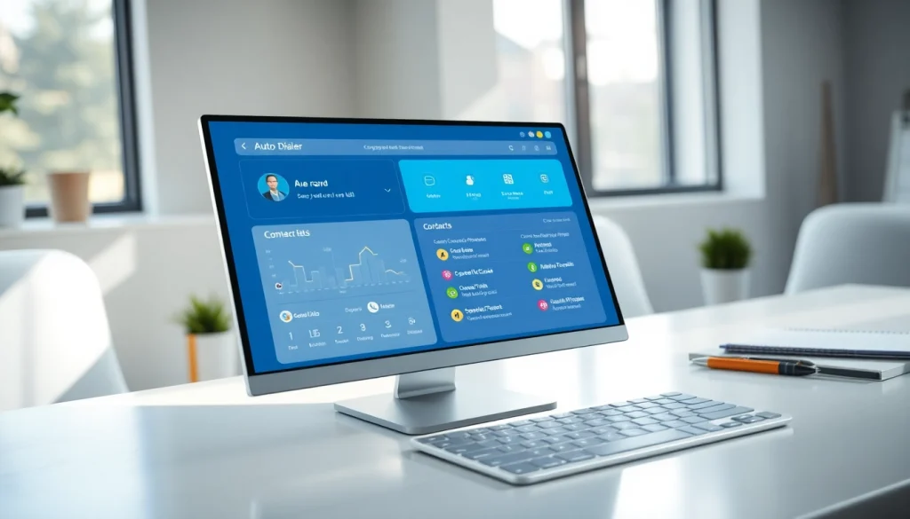 Streamline your outreach with this auto dialer interface showcasing call metrics and contact management.