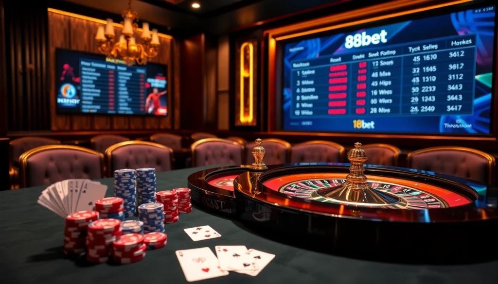 Experience the thrill of gambling at 188bet with vibrant casino visuals and games.