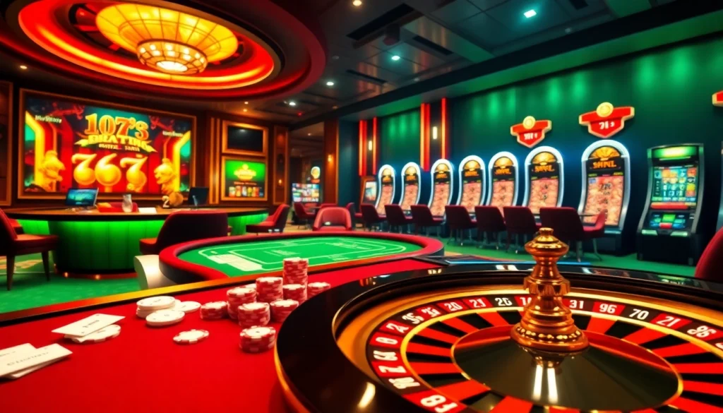 Engage with f8bet's luxury casino atmosphere featuring a live dealer table and vibrant gaming visuals.