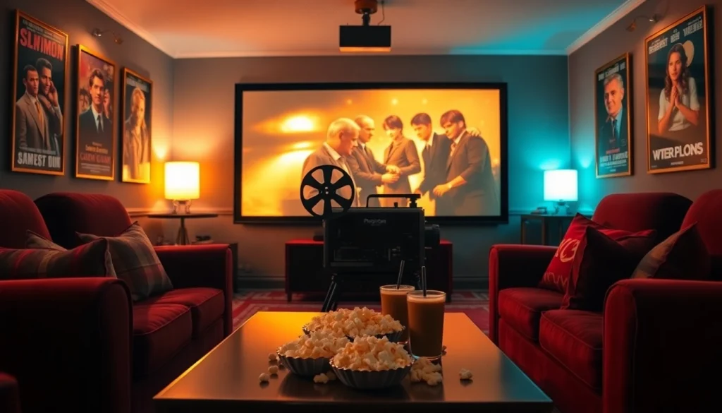 ดูหนังในห้องชมภาพยนตร์ที่บ้านพร้อมโปรเจคเตอร์และบรรยากาศอบอุ่น