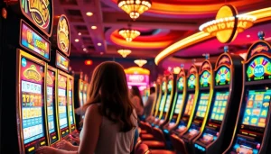 Engage with Free Credit Slot machines in a vibrant Las Vegas casino environment.