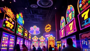 เล่น 918kiss slot พร้อมกับสัญลักษณ์ที่มีสีสันสดใสในฉากคาสิโนที่เต็มไปด้วยพลัง