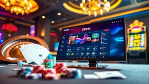 Engaging visual of 32win com đăng nhập showcasing an online gaming interface with casino elements.