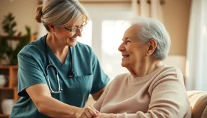 Senior caregivers in Austin, TX, assisting elderly individuals in a warm home setting.