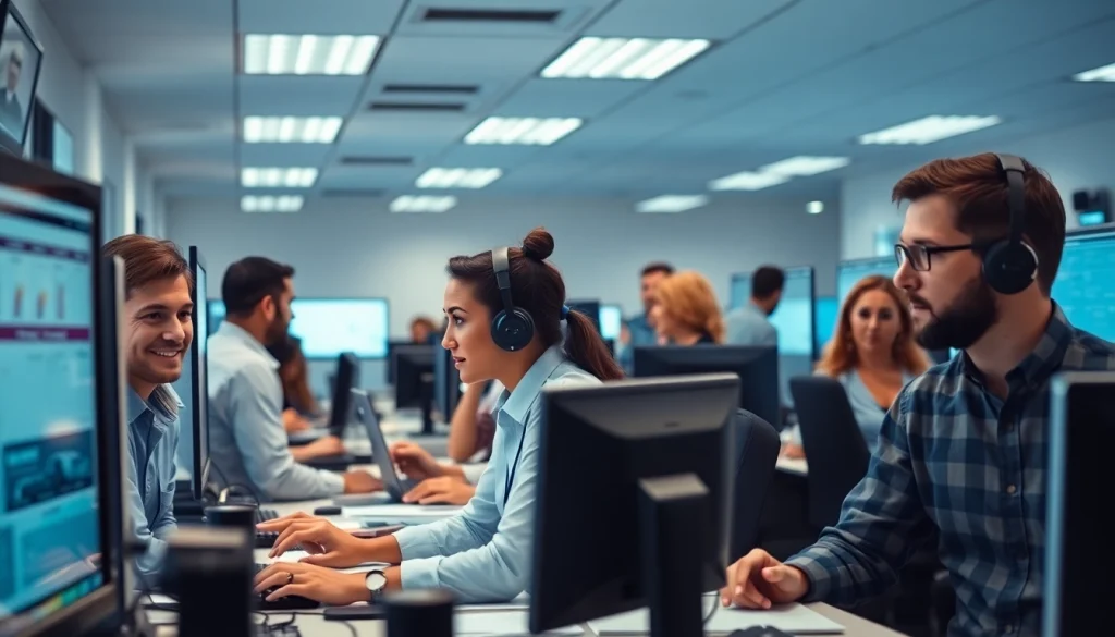 Professional dispatchers working at a Trucking Dispatch Company, coordinating high-paying freight loads effectively.